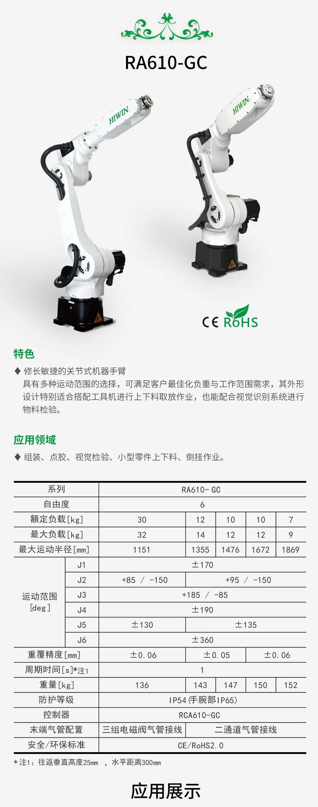 上银关节式机器人